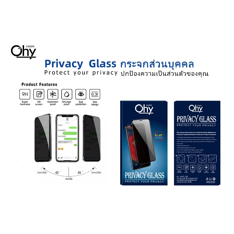 ฟิล์มกระจก Privacy กันมอง SAMSUNG A06 Temperedglass Anty-Spy