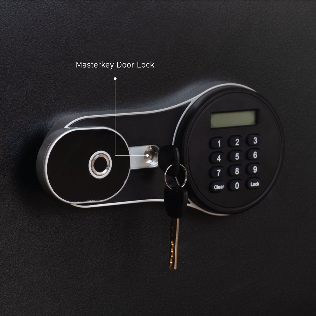 [จัดส่งพร้อมติดตั้งฟรี] KIOSK ตู้เซฟกันไฟ46กก. ระบบแสกนลายนิ้วมือ และรหัสดิจิตอล - รูปที่ 4