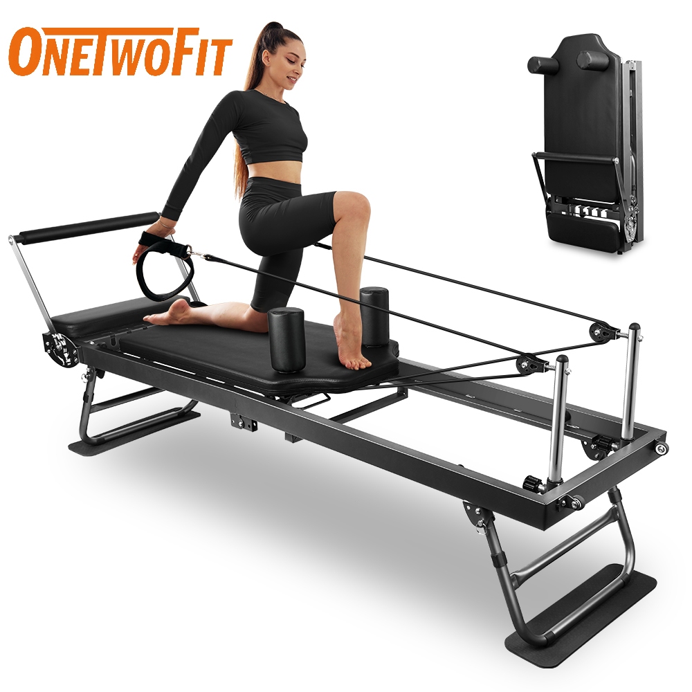 【COD】OneTwoFit เตียงโยคะที่บ้าน Pilates Reformer เตียงพิลาทีส เตียงพิลาทิสคอร์แบบพับได้ รับน้ำหนักได