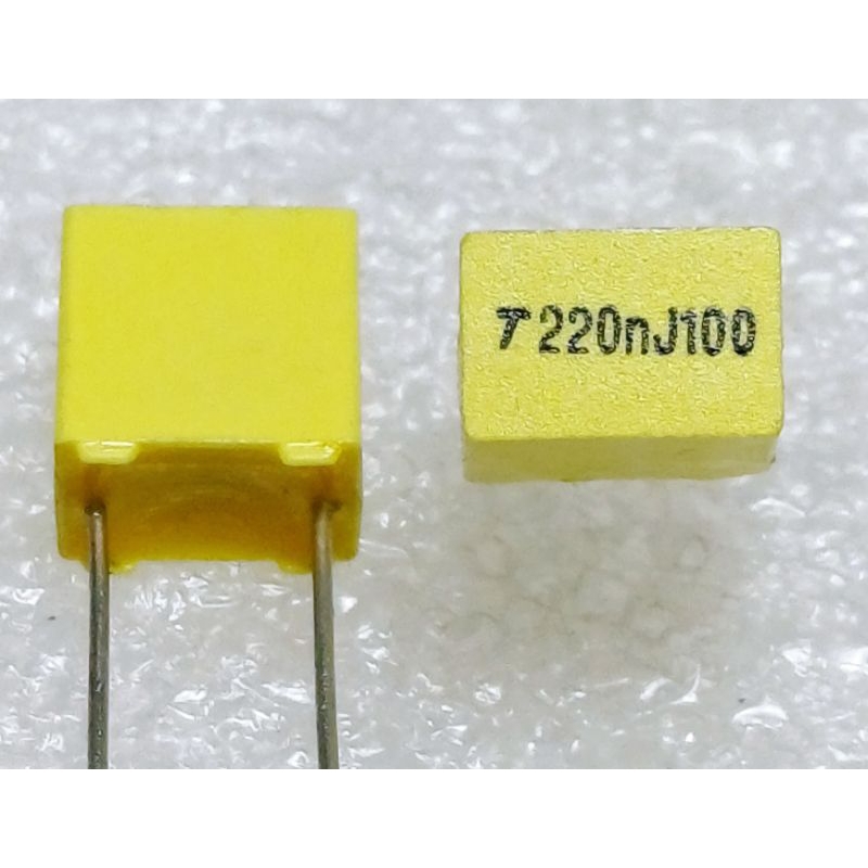 TPC 0.22uf 220nf 224 100V Polyester Film Capacitor ตัวเก็บปรจุ ชนิด โพลีเอสเตอร์ คาปาซิเตอร์