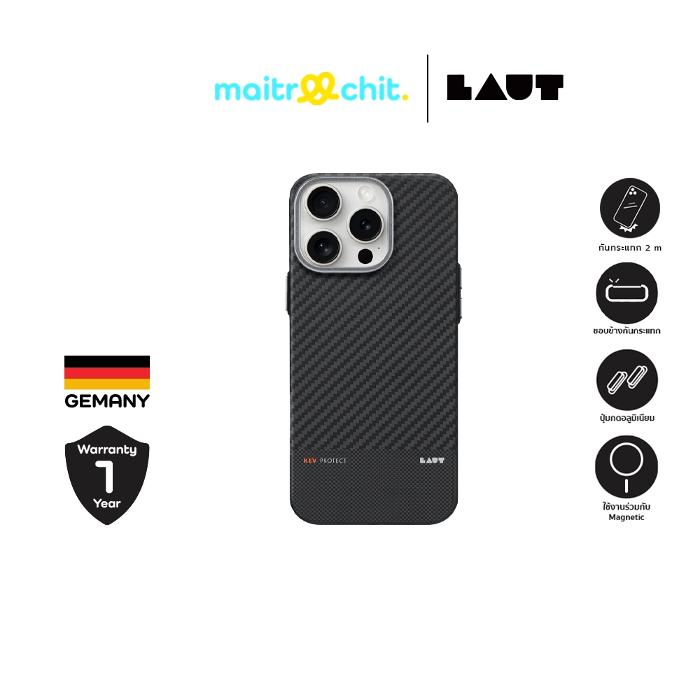 LAUT รุ่น Kev Protect เคสสำหรับ iPhone 16 / 16 Plus / 16 Pro / 16 Pro Max