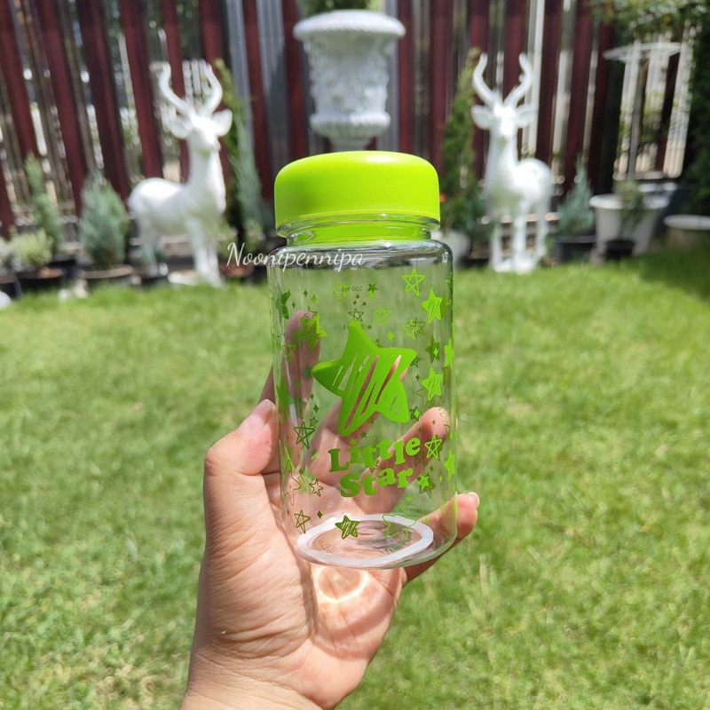 🩷กระบอกน้ำพลาสติกพิมพ์ลาย มี 3 ลาย และสีให้เลือกมากมาย ขนาด 300 ml. รุ่นขวดกลม ใส่ร้อน-เย็นได้ พร้อมขีดบอกปริมาณ พกพาได้ - รูปที่ 3