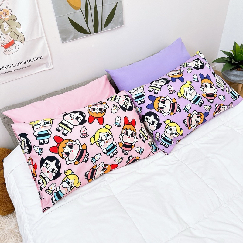 พร้อมส่ง ปลอกหมอนลายน่ารัก งานไทย ขนาดมาตรฐาน ใช้กับหมอนโตโต้ ซาตินได้