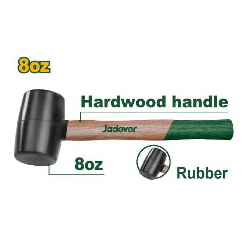 JADEVER ค้อนยาง ด้ามไม้ 8oz./220g. #JDMB7301 กับ 16oz./450g. #JDMB7302