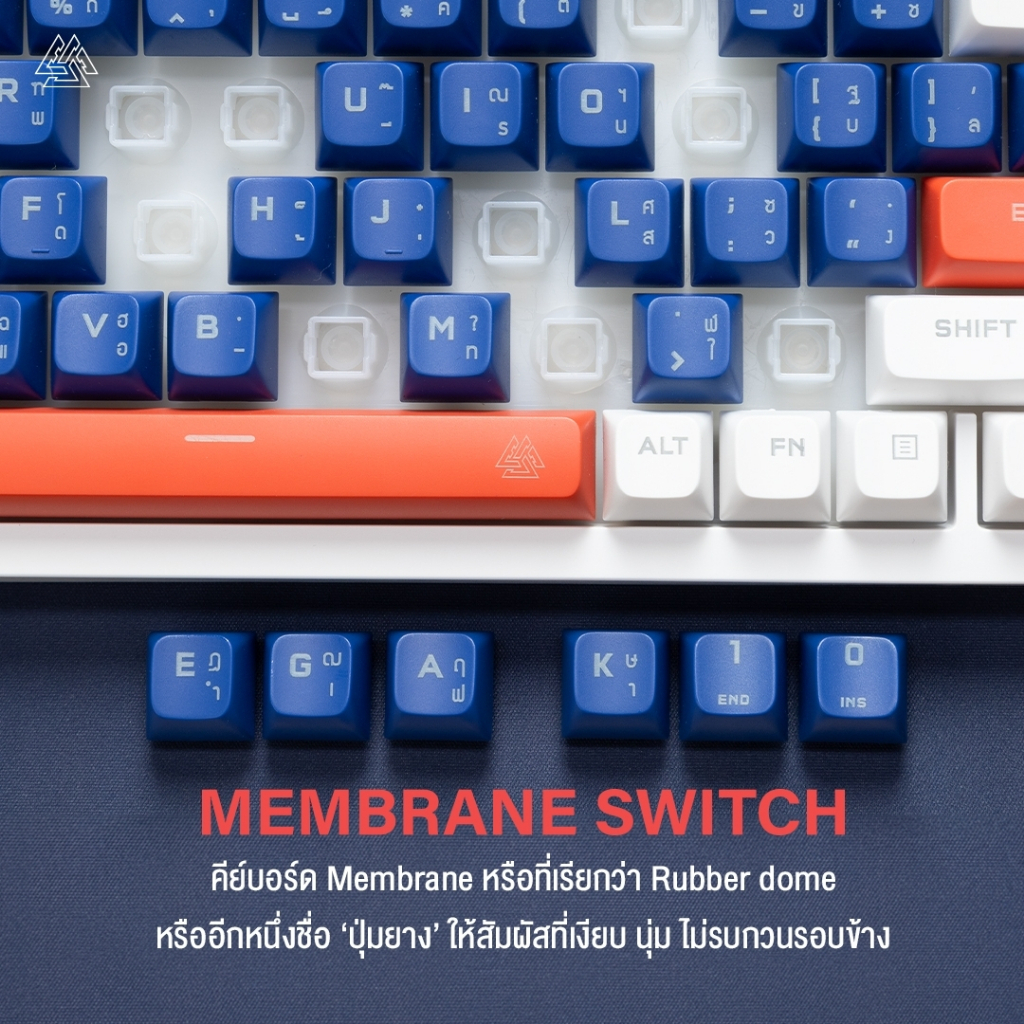 EGA คีย์บอร์ดไฟ RGB TYPE K10 Membrane Switch 96คีย์ เสียงเบา ปุ่มนุ่ม แป้นไทย/อังกฤษ