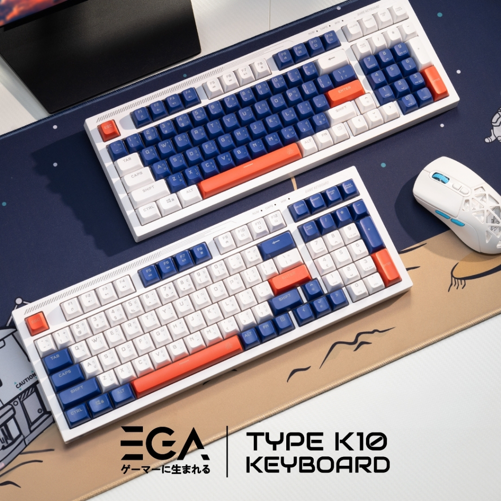 EGA คีย์บอร์ดไฟ RGB TYPE K10 Membrane Switch 96คีย์ เสียงเบา ปุ่มนุ่ม แป้นไทย/อังกฤษ