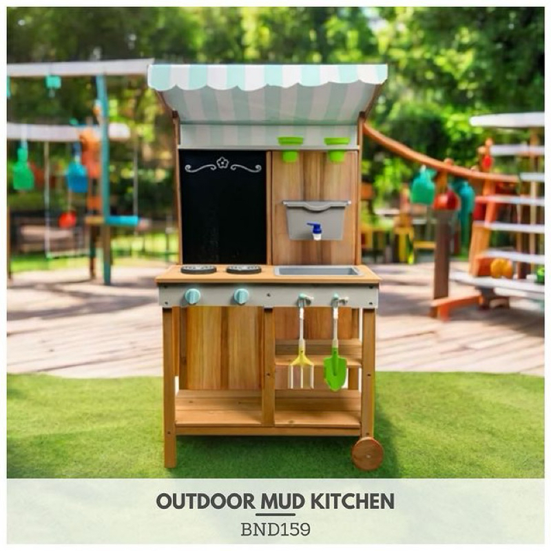 ครัวเด็ก ครัวของเล่น ครัวกลางแจ้งจำลอง outdoor mud kitchen sensory play montessori