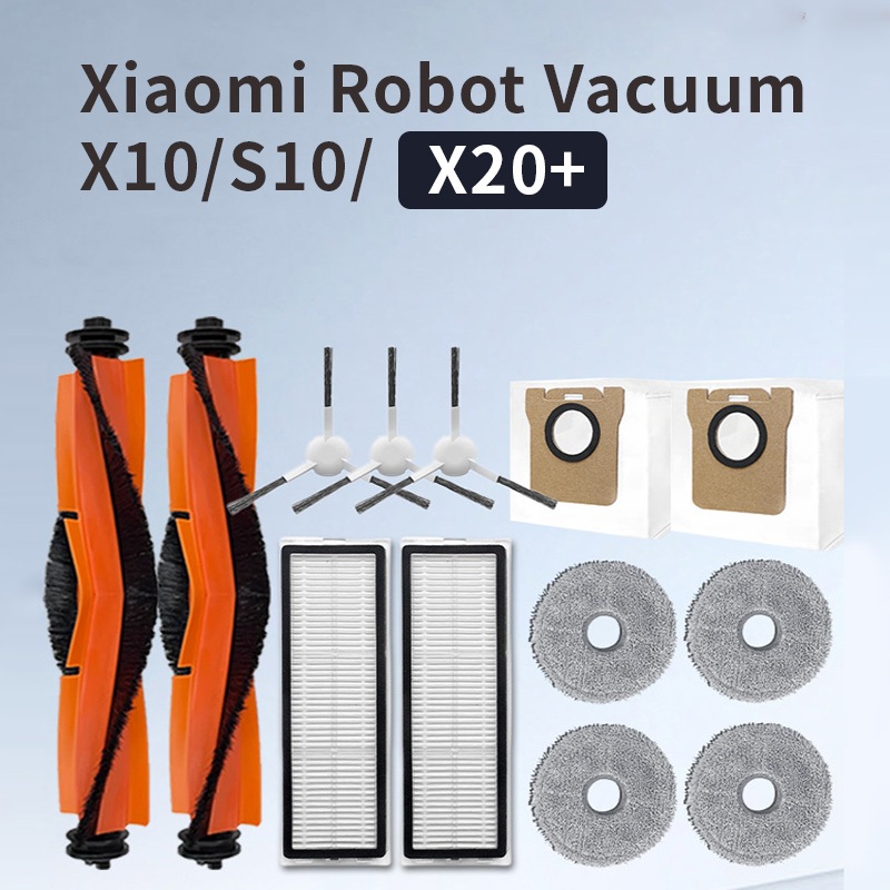 K&D เหมาะสำหรับ Xiaomi Robot Vacuum X20 + X10 S20 อุปกรณ ์ ทําความสะอาดแปรงด ้ างหลักกรอง Mop กล ่ องฝุ ่อุปกรณ์เสริม