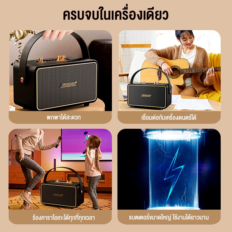 Bianwang ลำโพงบลูทูธ Blutooth Speaker 4000mAh รองรับ USB/TF/AUX ลำโพงบลูทูธแบบพกพา ระดับเสียง ที่แสดงบนหน้าจอ