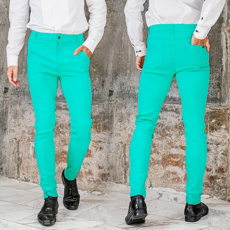 AB Skinny For Men สีเขียวมิ้นท์ กางเกงสกินนี่ยีนส์ 16 สี ของแท้ จากเพจดัง 80,000 Like กางเกง AB สกินนี่ยีนส์ ผู้ชาย