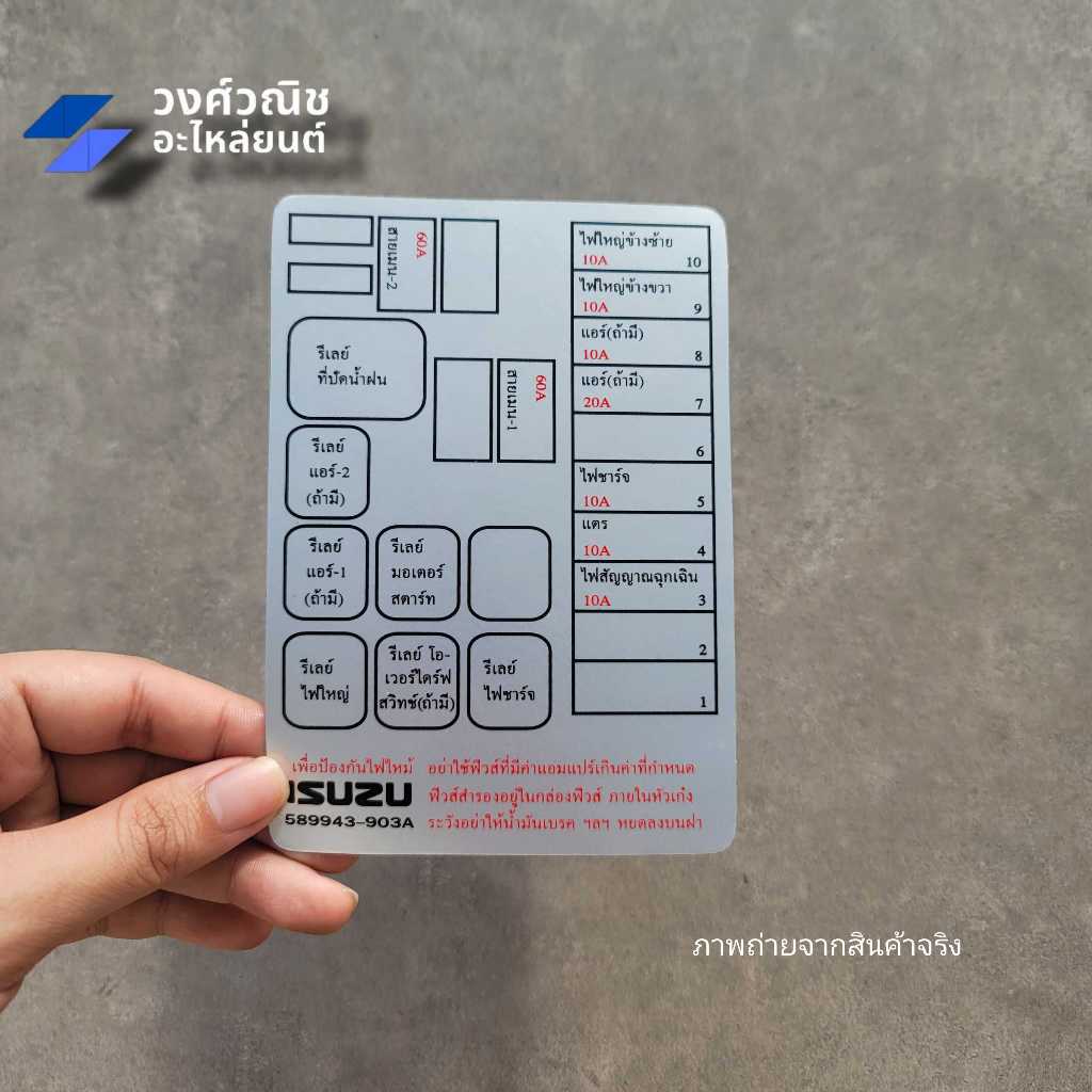 สติ๊กเกอร์ติดกล่องฟิวส์ สติ๊กเกอร์ติดฝาครอบกล่องฟิวส์ Isuzu TFR อิซูซุ ทีเอฟอาร์ 1ชิ้น มีเก็บเงินปลายทาง - รูปที่ 2