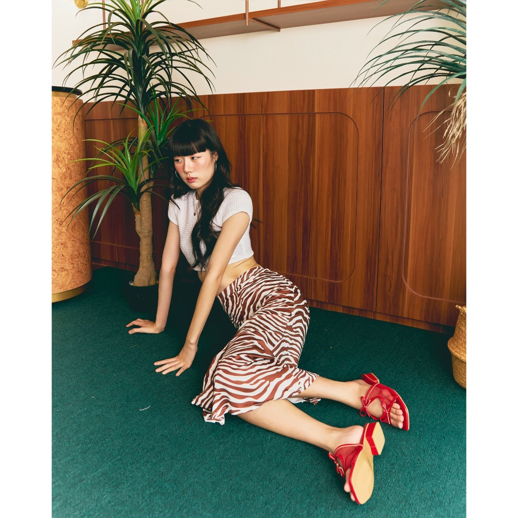 (ไม่ผลิตเพิ่ม) The Street Wear Studio - Como Mesh Sandals l รองเท้าแตะสูง 1 นิ้ว