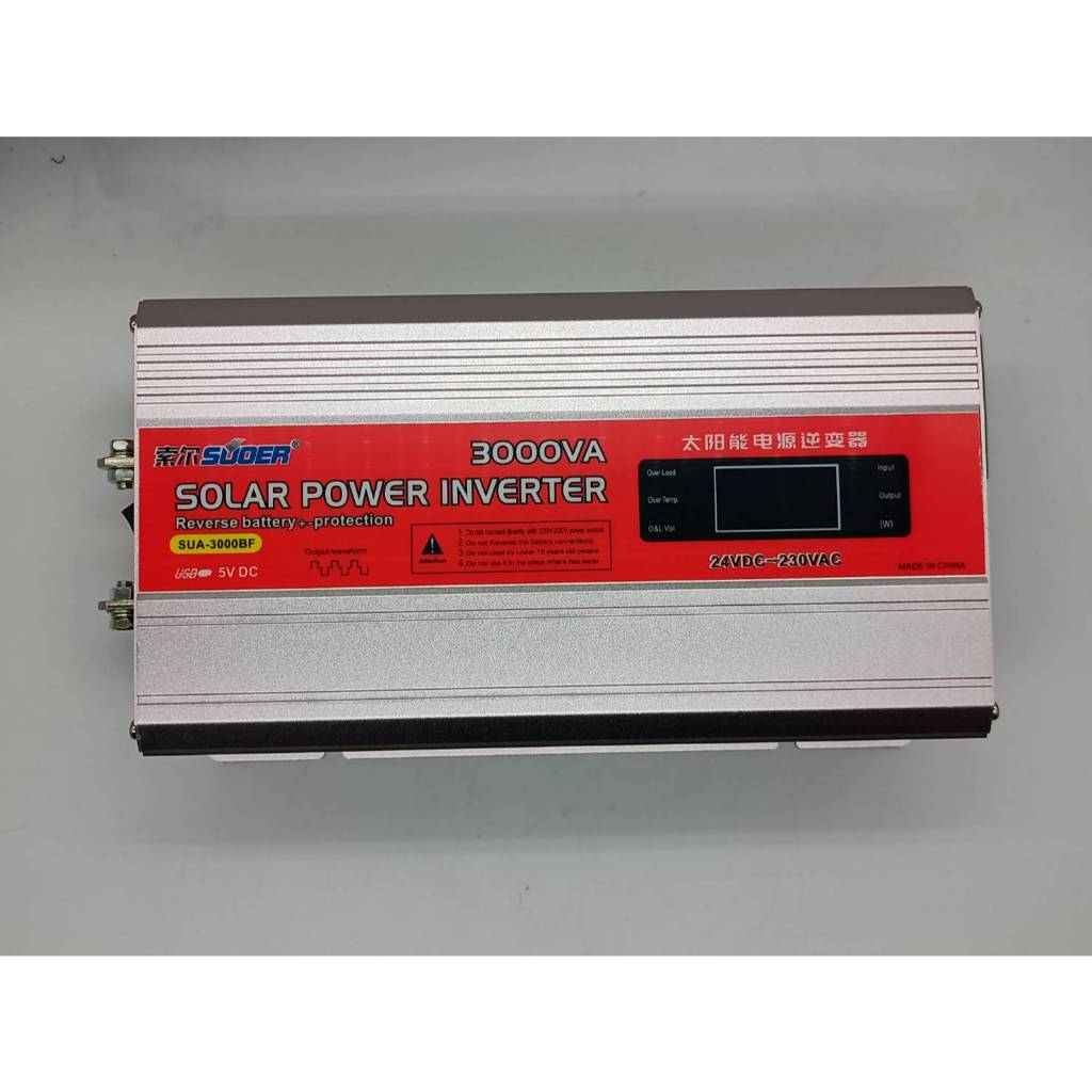 Inverter 24V 3000W INVERTER SUA-3000BF. USB. อินเวอร์เตอร์ 24V 3000W  แปลงไฟจาก24โวลให้เป็น220โวล AC