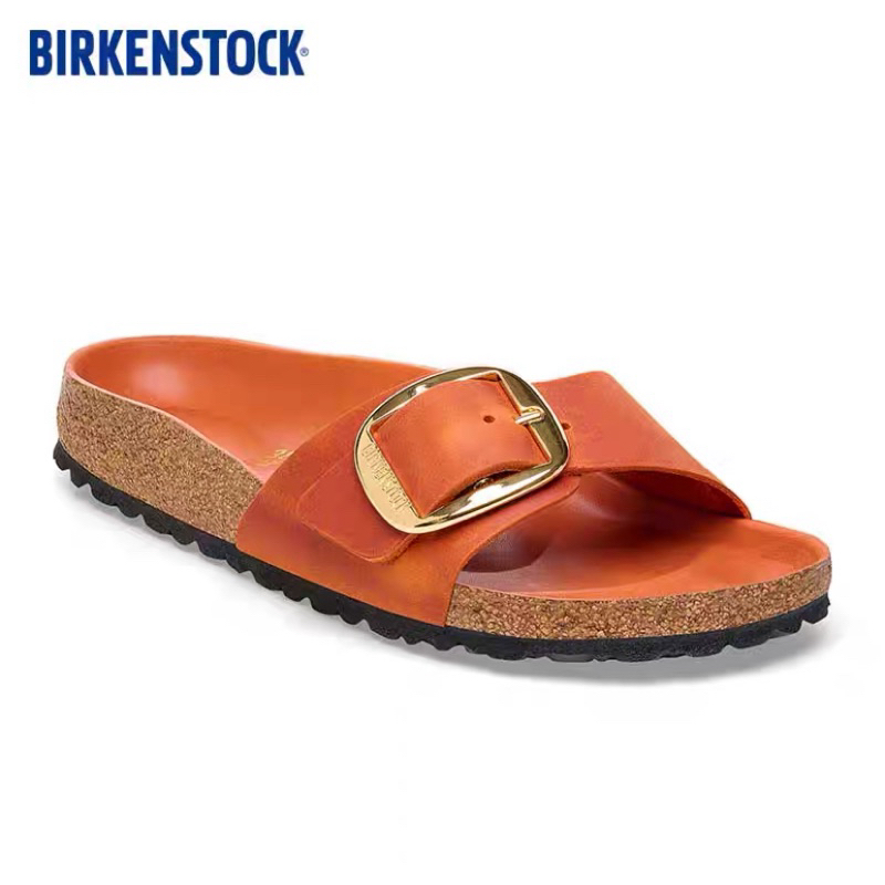 Birkenstock-Madrid Big Buckle Oiled Leather Burnt Orange