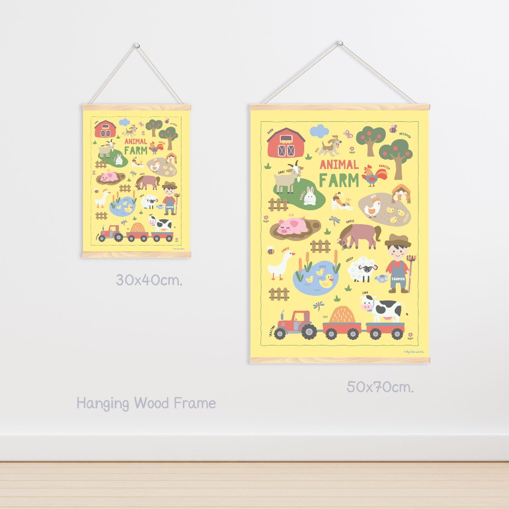 Baby Blue Whales โปสเตอร์สัตว์ฟาร์ม ผู้ชาย ใส่ชื่อได้ / Personalized Fram Animals (Boy) Poster [Pre-Order 7-14 วัน] - รูปที่ 4