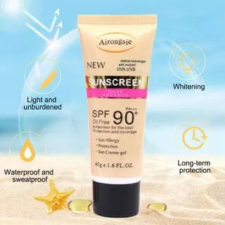 ครีมกันแดดผสมรองพื้น SPF90 PA+++ซึมไว ไม่มัน ไม่อุดตัน สำหรับผิวแพ้ง่าย กันแดดทาหน้า ขนาด45 กรัม