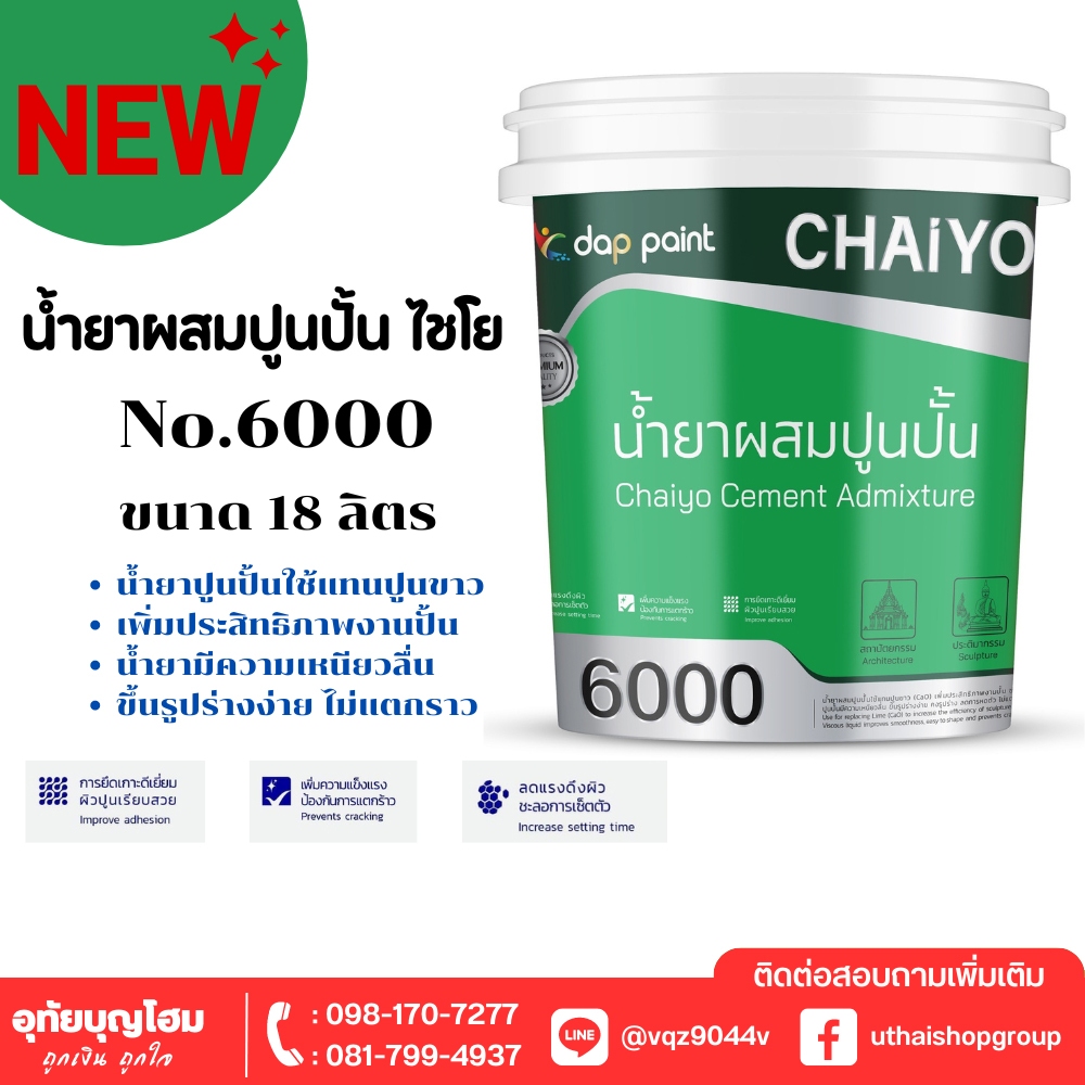 น้ำยาปูนปั้นไชโย No.60000 ร้านอุทัยบุญโฮม