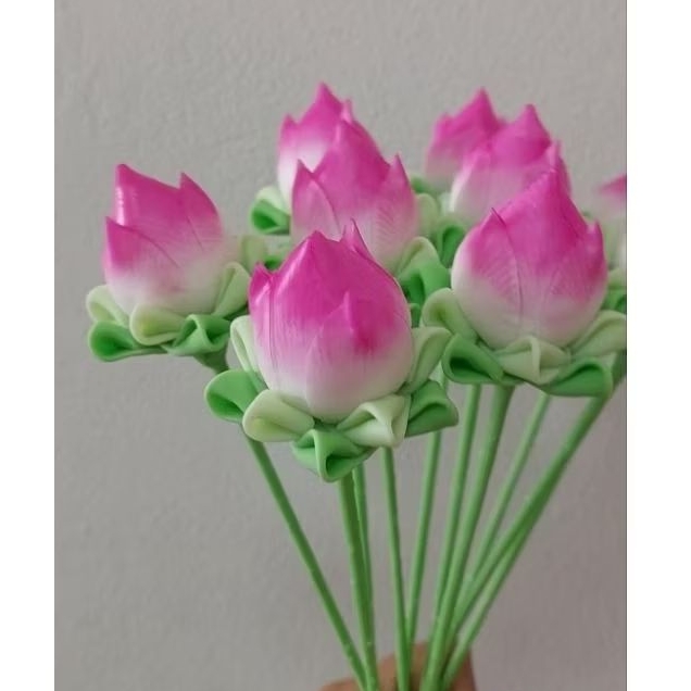 ดอกบัวตูม,บัวพับ ดอกไม้ดินไทย ดอกไม้มงคล (ราคา/1ดอก) - รูปที่ 3