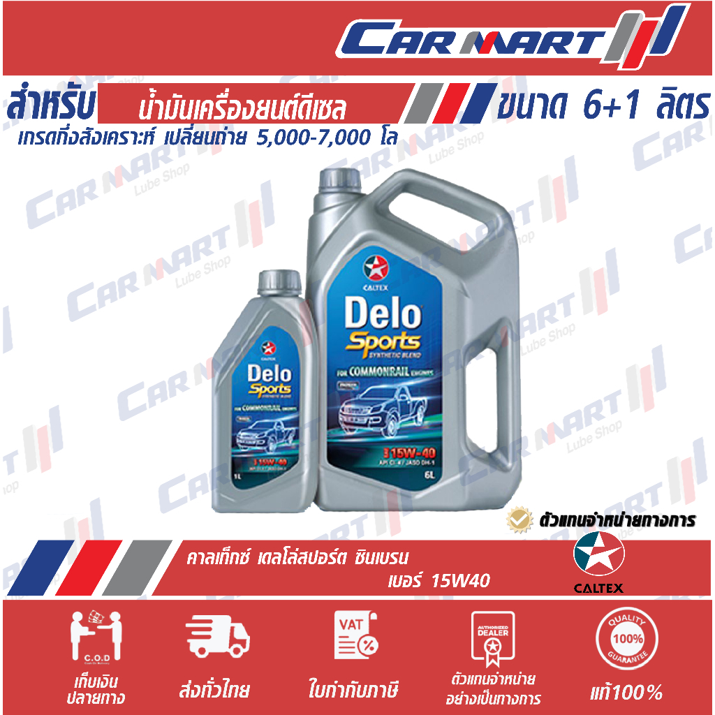 ส่งไว🔥CALTEX DELO SPORTS น้ำมันเครื่อง คาลเท็กซ์ เดโล่ สปอร์ต ซินฯเบลน ดีเซลกึ่งสังเคราะห์ 15w40 6+1