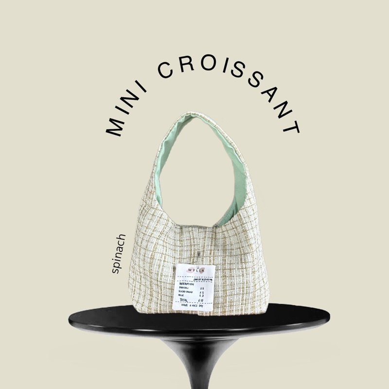 Wyllabrand กระเป๋าผ้า Mini Croissant Spinach