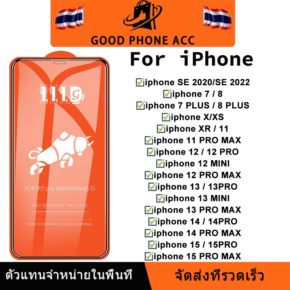 ฟิล์มเซรามิก iPhone แบบใส เต็มจอของแท้ ฟิล์มกันรอย ฟิล์มพลาสติก ไม่แตก 9D+ไม่ใช่ กระจก iPhone 11 14 15 13pro max X XS