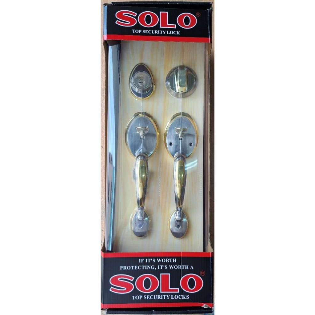 กุญแจมือจับ SOLO 8251 GP/SN ขอบทองเงา / เงินด้าน