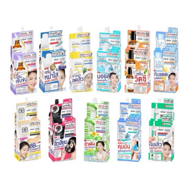(ยกกล่อง) 6ซอง Clear Nose Acne  (มี หลายแบบให้เลือกจ้า)