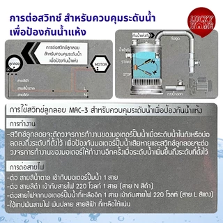 [ราคาส่ง!!] สวิทช์ลูกลอยไฟฟ้า MAC-3 ลูกลอยกลม สายยาว2เมตร ผลิตจากประเทศจากอิตาลี ของแท้100%