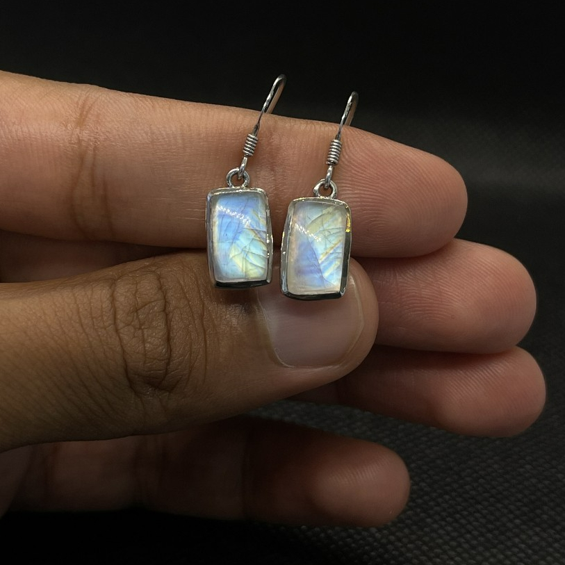 natural moonstone 925 silver earrings for women
