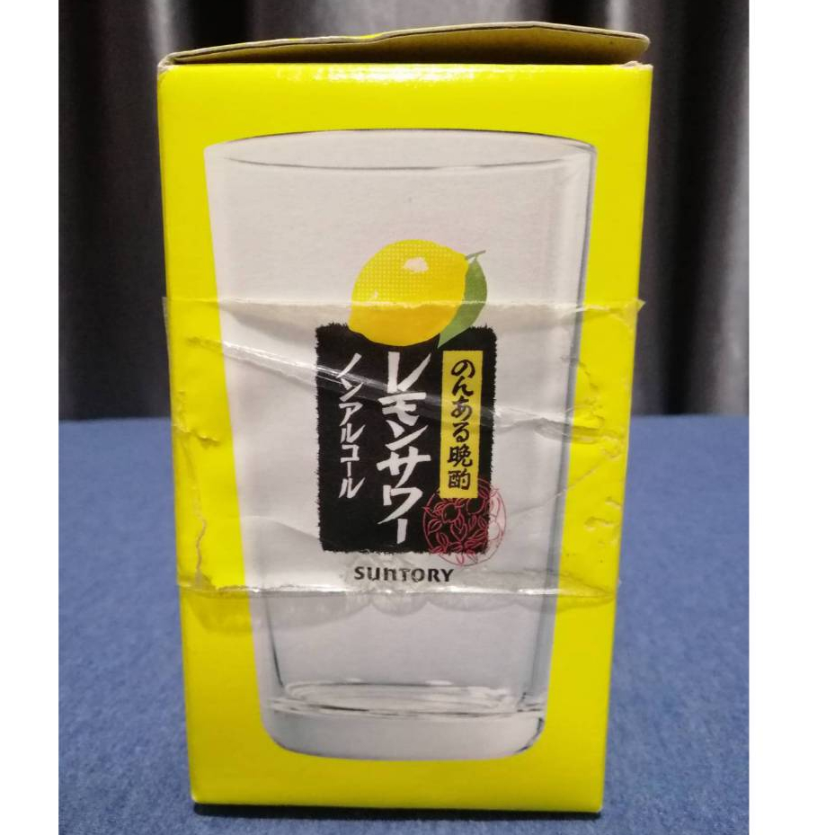 แก้วน้ำ Suntory Nonaru Tavern Lemon Sour Non-Alcoholic Glass Cute ขนาด กว้าง 7.5 สูง 13 CM.