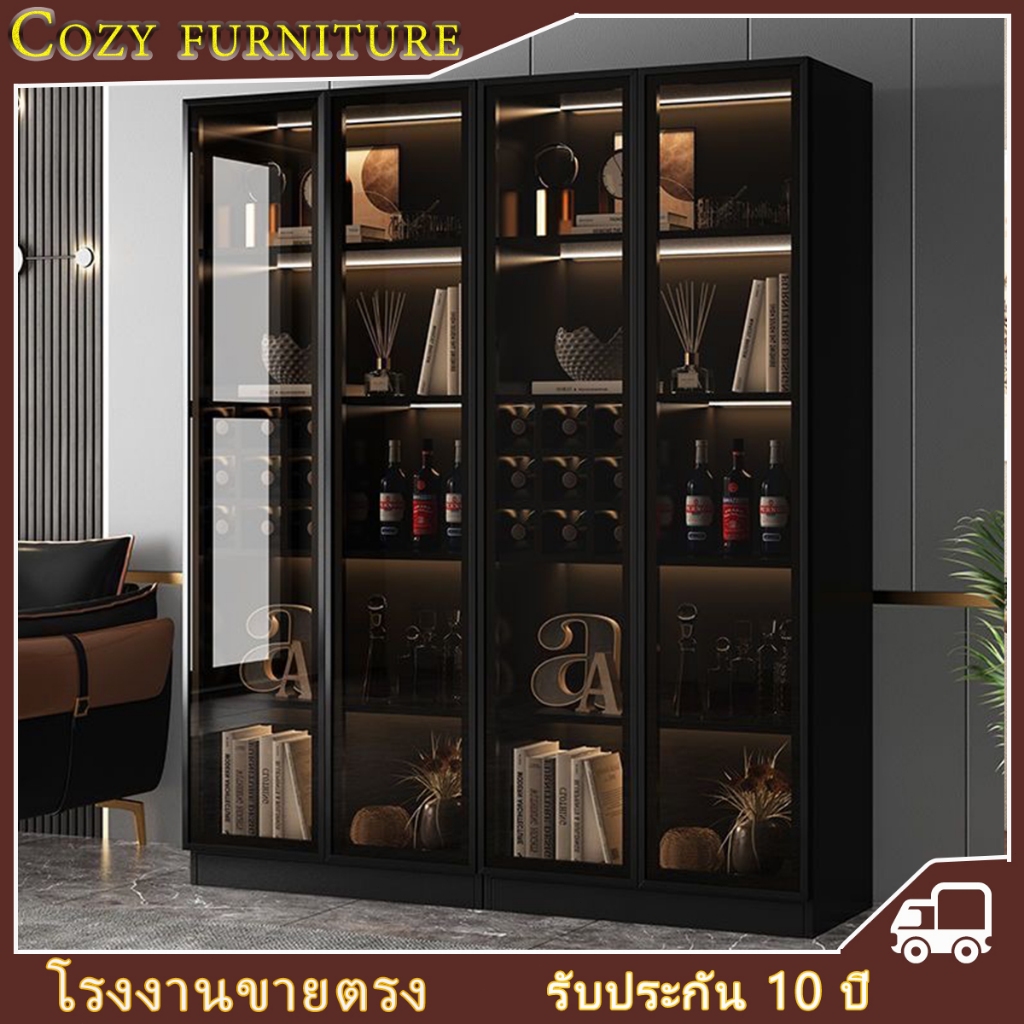 ตู้โชว์ ตู้โชว์กระจก ตู้โชว์โมเดลมีไฟ display cabinet+LED(120*40*200cm)