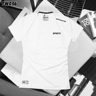 เสื้อยืดแขนสั้น เสื้อกีฬา คอวี ของผู้หญิง ใส่ออกกำลังกาย ใส่วิ่ง ใส่อยู่บ้าน มีครบไซส์ มีสินค้าพร้อมส่ง