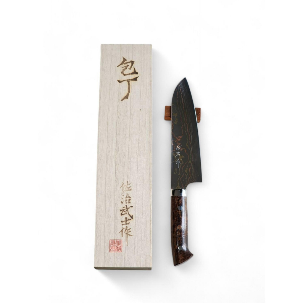 SB124  Saji Rainbow AO Santoku Ironwood 180 mm.  (มีดญี่ปุ่น)