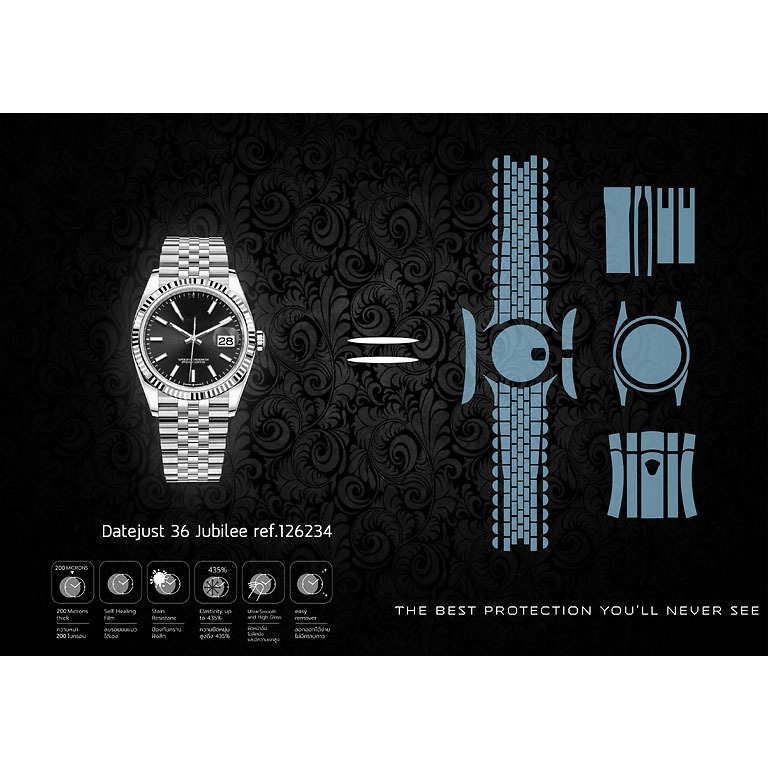ฟิล์มกันรอยนาฬิกา Watch Protection Film รุ่น Rolex Datejust 36 Jubilee Ref.126234