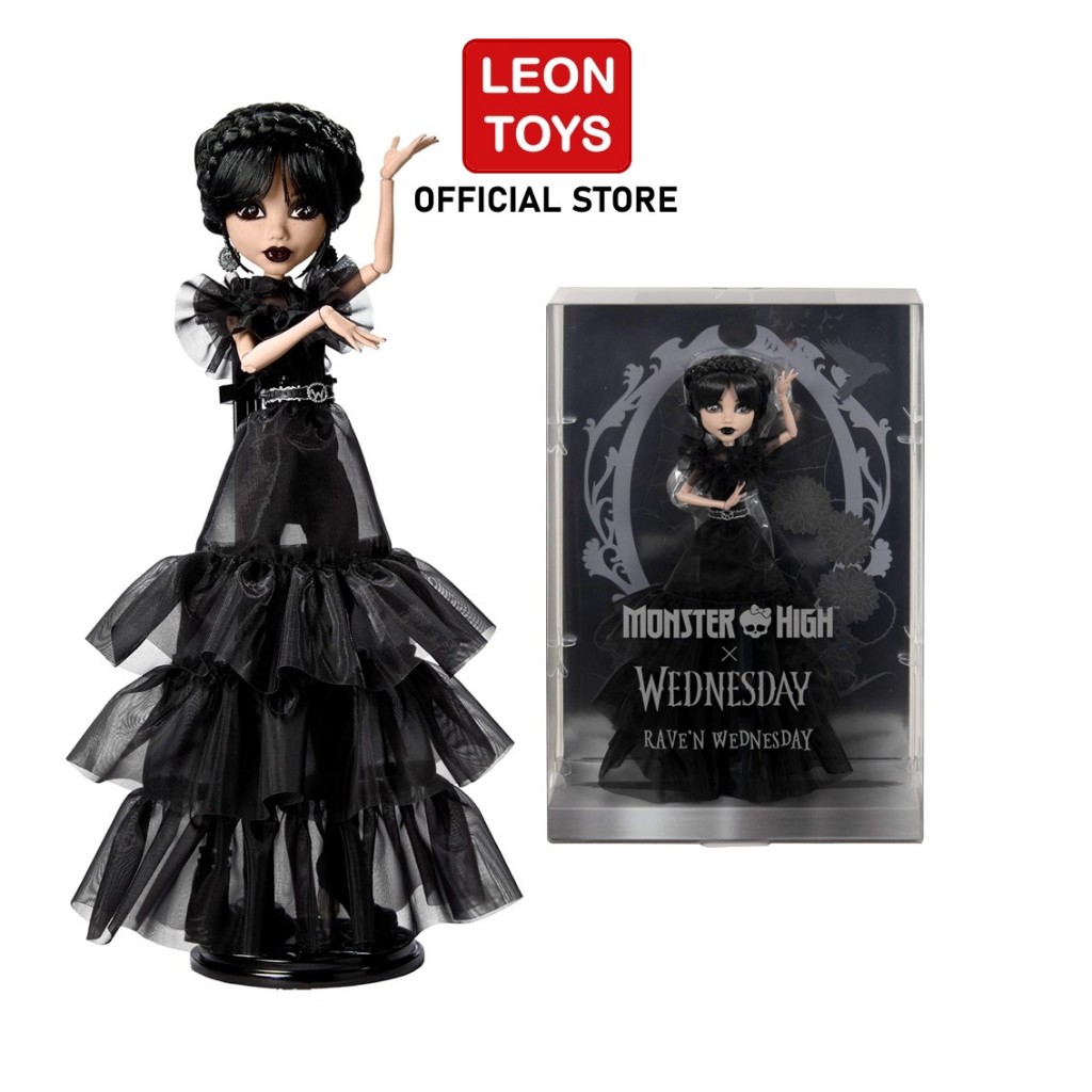 Monster High Wednesday Collectible Doll, Rave’N Wednesday in Black Gown รุ่นHXJ03