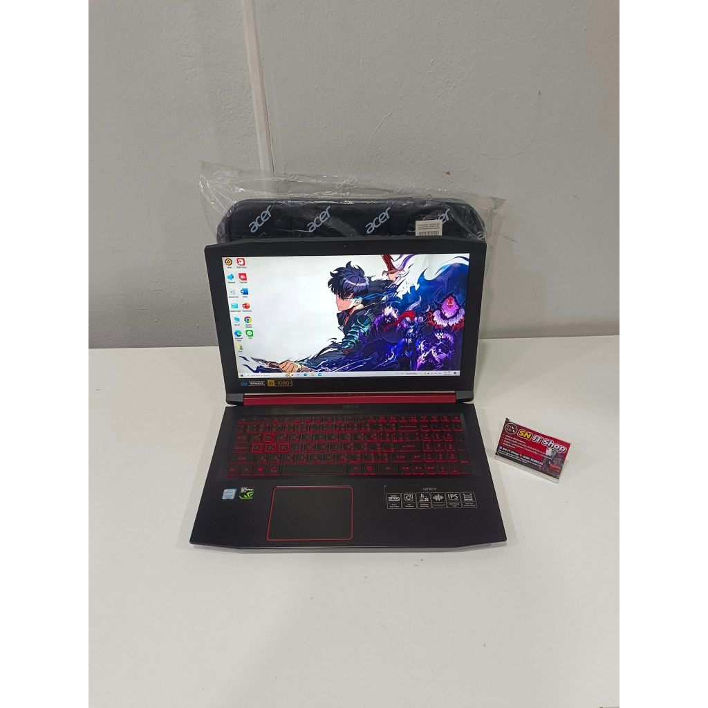 โน๊ตบุ๊คเกมส์มิ่ง Acer Nitro 5 (มือสอง) สเปค Intel Core i5-8300H RAM : 16 GB SSD : M.2 500 GB NVIDIA