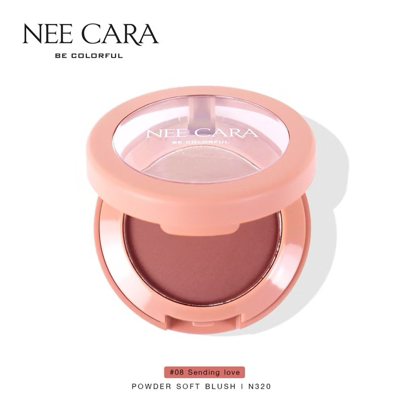 ของแท้ เบอร์ 08 NEE CARA นีคาร่า บลัชออน ปัดแก้ม เนื้อฝุ่น N320 POWDER SOFT BLUSH