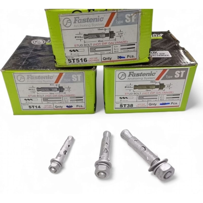 FASTENIC พุกเหล็ก ST HDG 1/4"-1/2" ปุ๊กเหล็ก ฮอตดิป กาวาไนต์ ST-14-HDG ST-516-HDG ST-38-HDG ST-12-HDG