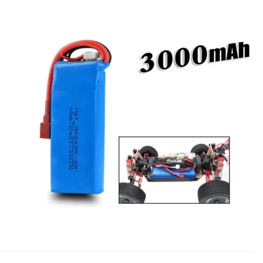 (สินค้าในไทย) Lithium Battery  แบตตารี่ lipo 2s   7.4v   3000mah  T Plug สำหรับ Wltoys 1:14 1:12