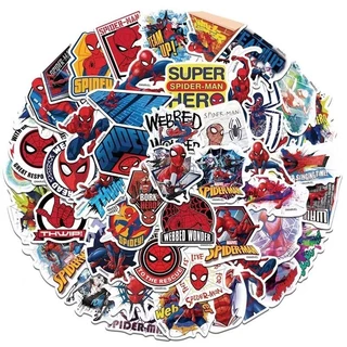 1 แพ็ก 50 ชิ้น การ์ตูน Spider-Man สติ๊กเกอร์ ใช้ตกแต่งกระเป๋าเดินทาง เคสไอแพด แก้วน้ำ เคสโทรศัพท์ แล็ปท็อป กีตาร์