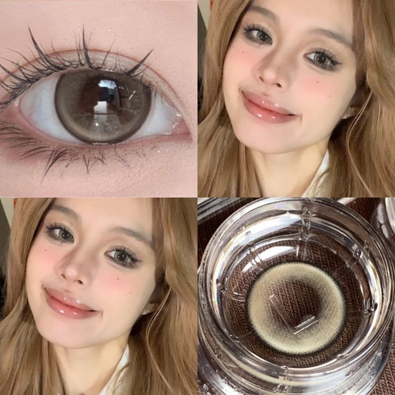 【Hot Sale🔥】 UYAAI คอนแทคเลนส์ brown คอนแทคเลนส์รายเดือน คอนแทคเลนส์ตาโต big eye14.5 lemon lime smoot