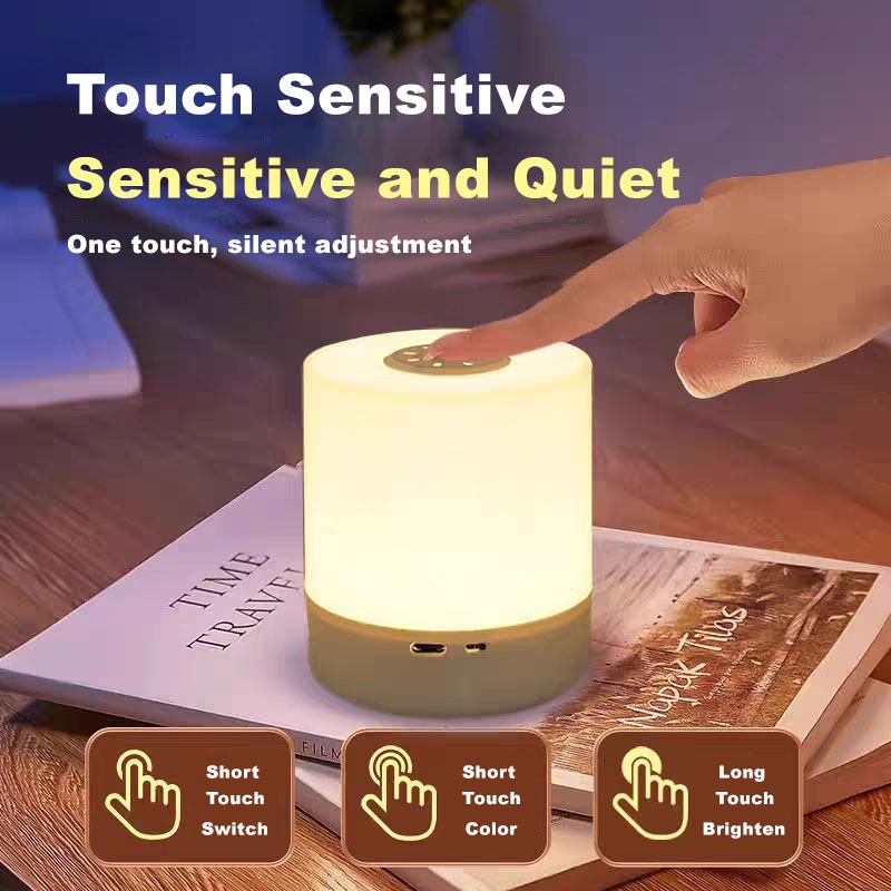 【การจัดส่งไทย】ไฟ LED สำหรับกลางคืนที่ปกป้องดวงตา รีโมทคอนโทรลพร้อมระบบหรี่แสงแบบสัมผัส 2400mAhโคมไฟตั้งโต๊ะแบบชาร์จไฟได้