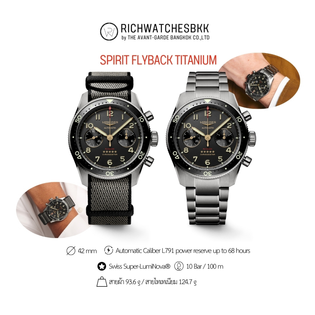 นาฬิกา LONGINES รุ่น SPIRIT FLYBACK TITANIUM