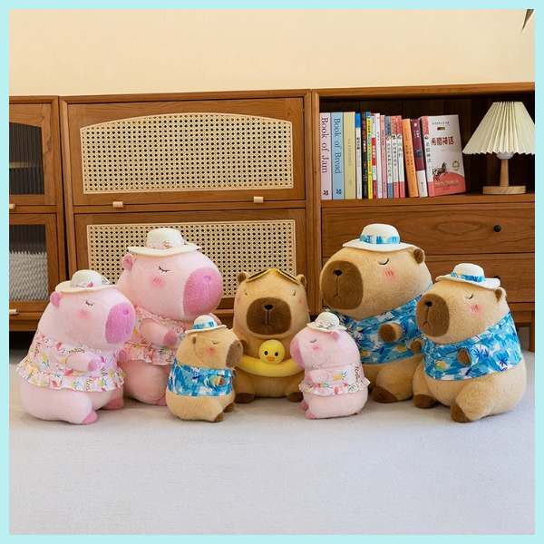 ตุ๊กตาคาปิบาร่าชุดทะเล 30CM 40CM 50CM เขียนการ์ดอวยพรได้ ของขวัญวันเกิด ของขวัญวันครบรอบ