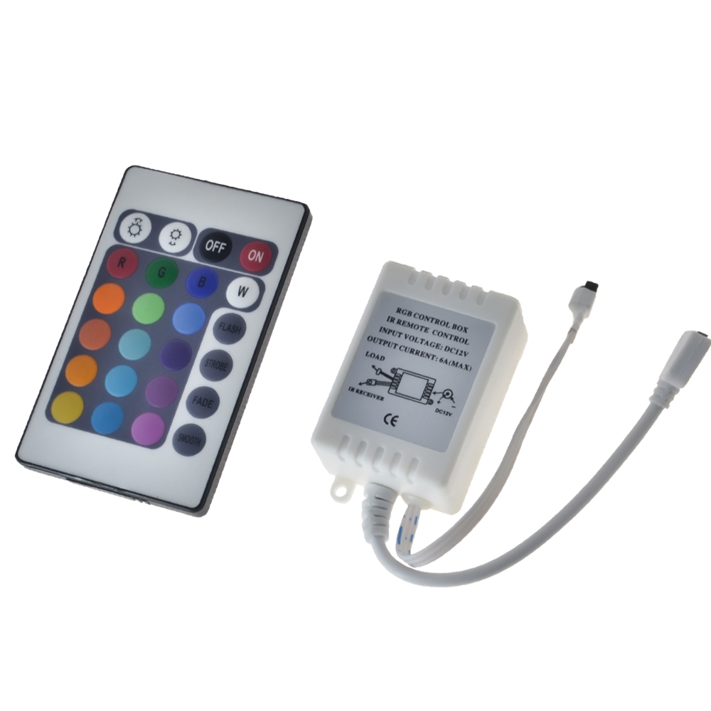 รีโมทควบคุมไฟ LED RGB IR ไร้สาย 24 ปุ่ม หรี่ไฟได้ 12v LED RGB/RGBW Controller 2.4G ไร้สาย DC12-24V