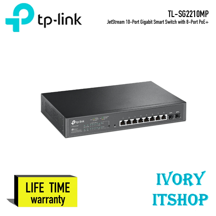 TP-Link TL-SG2210MP New JetStream 10-Port Gigabit Smart Switch with 8-Port PoE+ SG2210MP/ivoryitshop