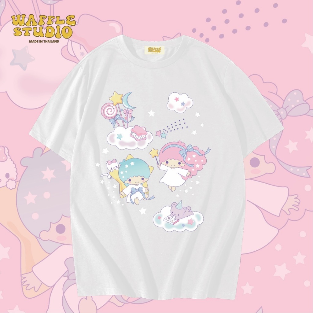 [ ส่งฟรี ] WS0411 เสื้อยืดโอเวอร์ไซส์ เสื้อยืดเกาหลี ผ้าคอตตอน 100% เสื้อยืด คิตตี้ Kitty Sanrio WAFFLE STUDIO