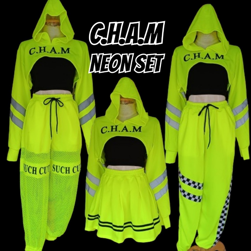 Coverstreet ชุดนีออน ชุดไปคอน เสื้อนีออน เสื้อสะท้อนแสง สีเขียว cham