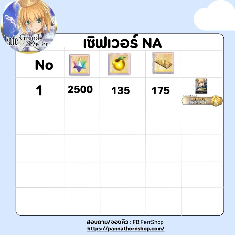 จัดส่งภายใน24ชั่วโมง Fate/Grand Order [Na] 3