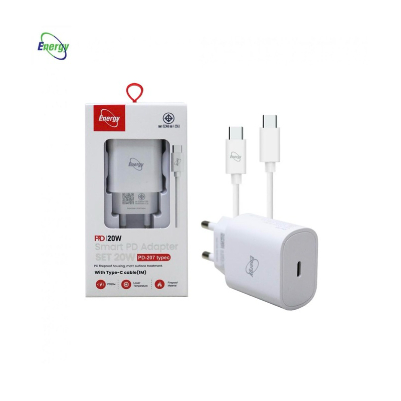 อแดปเตอร์+สายชาร์จ ENERGY 20W. ชาร์จเร็ว สำหรับ C to C / C to L